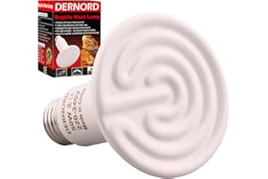 Dernord Lámpara de calor para reptiles – 50 W, lámpara de calor de tortuga, bombilla emisora de calor de cerámica, para terrario, vivarium barbudo, dragón, lagarto, serpiente, E27, color blanco
