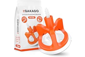 Gakago System poziomowania płytek 300-częściowy zestaw 2 mm - Pomoc w układaniu płytek zapewniająca idealny wzór fugi - Doskonały zakres dla płytek o grubości 3-18 mm