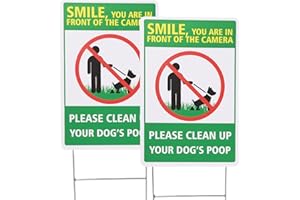 BOXOB 2 Letreros de "Recoger los Excrementos tu Perro", 30 x 20 cm, Impresión a Doble Cara para Patio Resistentes al Viento y al Agua con la Etiqueta "Recoger los Excrementos de tu Mascota"