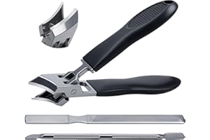 SCROLIEY Toe Nail Clipper for Thick Nails, Large Slanted Nail Clippers Wide Jaw Opening Anti-Splash Slanted Nail Clipper Heavy Duty Clippers Ingrown Toenail Sharp Nail Clipper for Elderly Men Women