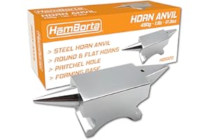HemBorta® Corno Incudine per Gioielli e Lavorazione dei Metalli 490g, Piccola Doppio Corno Acciaio Incudini, 1.1lb 17.3oz Incudine per Creatori di Gioielli e Fabbri