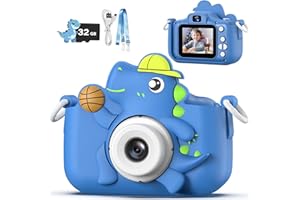 Kinderkamera, masterbee Digitalkamera Dinosaurier Spielzeug, Weihnachts/Geburtstagsgeschenke für Kinder, 1080P HD Kinder Kamera, Kinderspielzeug/Geschenk Junge/Geschenke Mädchen 3-12 Jahre Blue