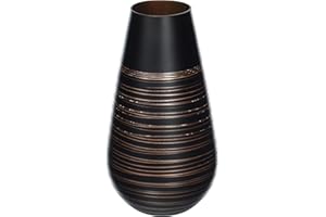 ‎VILLEROY & BOCH Villeroy & Boch Manufacture Swirl große Soliflor-Vase, 18 cm, Kristallglas, bronze, schwarz