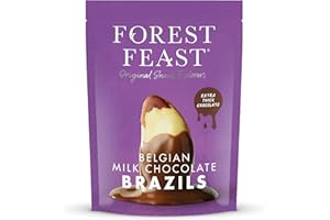 FOREST FEAST Belgian Milk Chocolate Brazil Nuts 1kg | Natural Gluten Free Snack Coated in Milk Chocolate, High Protein, Chocolate Covered Brazil Nuts.