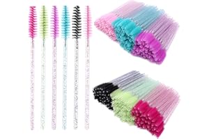 300 Disposable Mascara Wands Eyelash Brush Spoolies for Eye Lash Extension, Eyebrow and Makeup Crystal Tbestmax