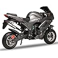cadciehe 50cc Mini Dirt Bike 4-Stroke Pocket Rocket Motorcycle, Gas-Powered Pocket Bike with Carbon Fiber Exterior, Front and Rear Disc Brakes, Dual Headlights, Racing Max Speed 25MPH Black