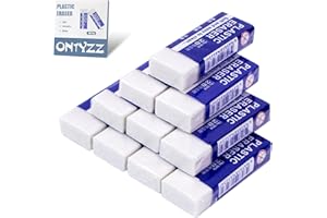‎ONTYZZ Radierer Klassischer Radiergummi Weiß Plastik Gummi Radiergummis für den Universellen Gebrauch in Schulbüros Skizzen Gemälde Bildende Kunst Sanft 2B Radiergummi 10 Stk
