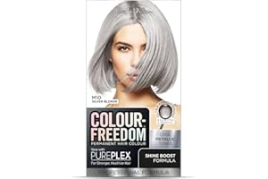 Colour Freedom Metallic Silver Blonde Permanent Hair Dye with PurePlex. Ultra Glossy Conditioning Hair Colour. 100% grey coverage. By Knight & Wilson.