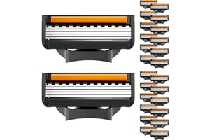 JUSTAEWILL 24 Stück Rasierklingen für Fusion 5, 5-fach Klingen kompatibel mit Nassrasierer Herren, Geeignet zur Reinigung von Bart