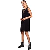 MOE - made of emotion Sleeveless Dress with Plunge Lace Neckline - Black