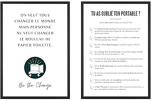 EQUIK PRODUCTS Affiches Toilettes | Décoration Salle de Bain, WC | Poster Minimaliste Toilettes | Affiche Amusante, Drôle, Humoristique (Changer le Rouleau, Faits Amusants, A4)