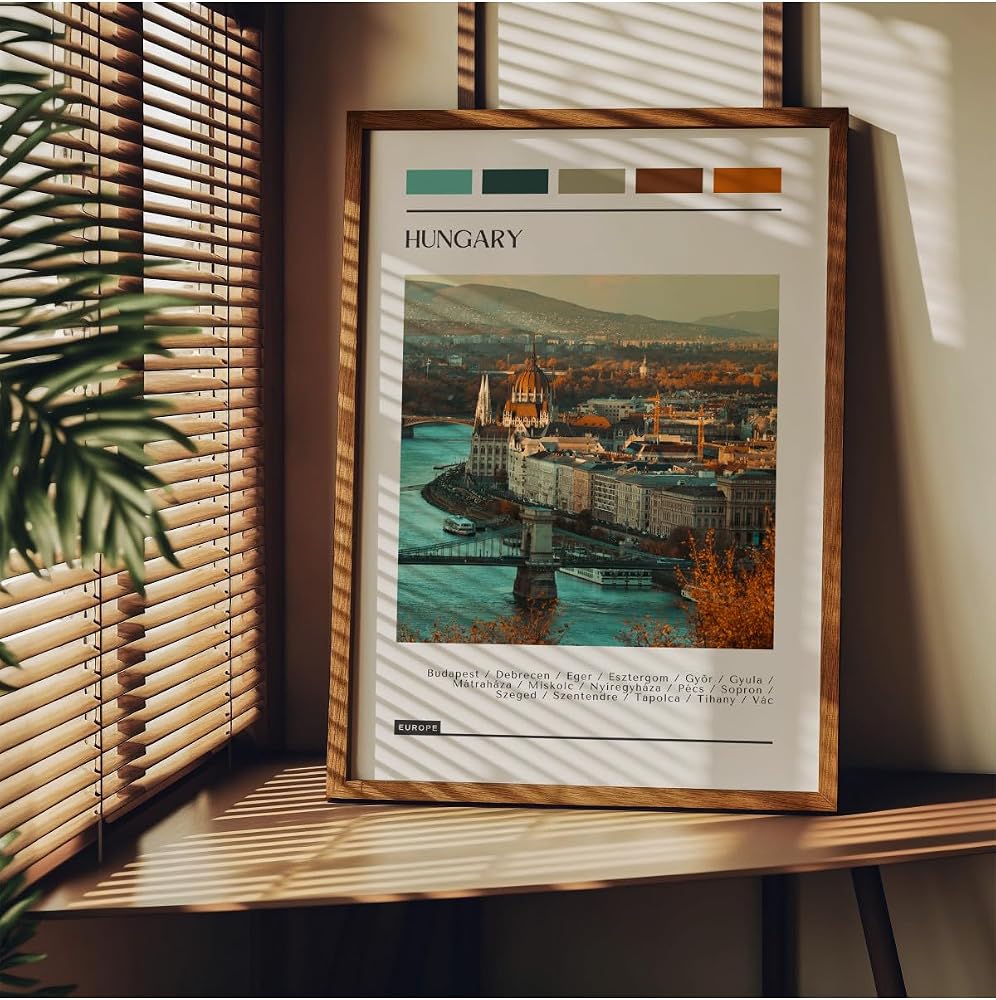 Fark Tanıtım Travel Art Çerçevesiz Poster, Modern Dekoratif Çerçevesiz Poster, Tablo, Hungary, 21 x 30