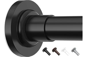 Yeabett Gardinenstange Ohne Bohren, 48-119.4cm Duschvorhangstange Teleskopstange Klemmstange für Gardinen, Vorhangstange Schwarz