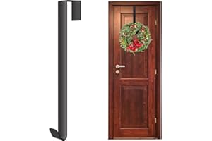 CHUANGDI Metal Wreath Hanger for Christmas Home Office Wall Wedding Door Decor Hook Wreath Hook Hanger 15 Inches, Wreath Hanger for Indoor and Outdoor Display (Black)