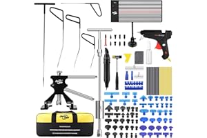 PDR TOOLS Beulen Reparatur–Dellen Ausbeulset Auto Lackfreies Ausbeulwerkzeug mit 5 Stück lackfreie Dellenreparaturstangen & PDR Lampe & Gleithammer für Hagelschaden und Fahrzeug Dellen Entfernen