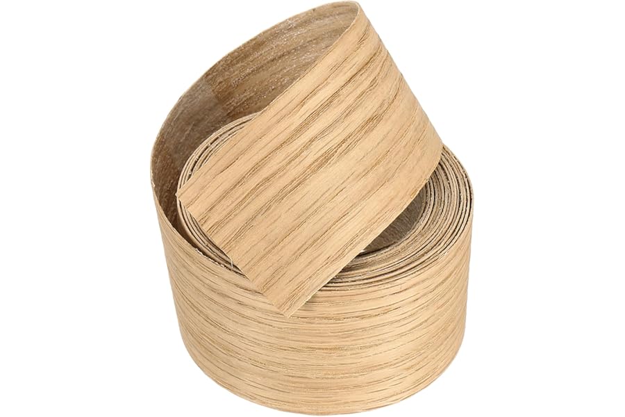 sourcing map 38mm x 3meters Wood Edge Banding, Pre-Glued Iron on Edging Strip, Plywood Wood Grain Repair Tape for Cabinet Repair, Furniture Restoration, Handicraft DIY, White Oak