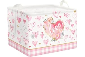 Clastyle Ceste Biancheria San Valentine Cestino Giocattoli Vestiti Cuore per Donna Uomo Cestino Portaoggetti per Bagno Cameretta Bucato, Rosa, 40*30*30 cm