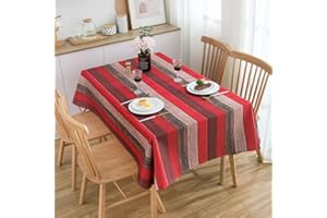 HANRUNSI Tovaglia autunnale per compleanno, rettangolare, impermeabile, per casa, ristorante, feste, in lino, con 4-6 posti, 140 x 180 cm