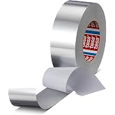 Dpm Tapes - tesa 60672 Extra Strong Aluminium Duct, Piping and Thermal Insulation Tape, -40&deg;F to +320&deg;F, 50mm x 10m