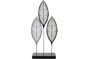khevga Figura decorativa de hojas de metal, 50 cm de alto
