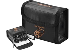 iEago RC LiPo Safe Bag for DJI Mini 4K/Mini 2 SE/Mini 2/Mavic Mini, LiPo Battery Safe Bag Fireproof Safety Charging & Transport Travel Storage Bag Explosion-Proof Battery Case(for 3 Batteries)