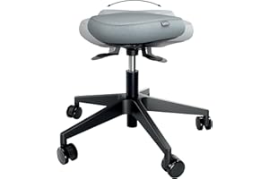 Stołek na Kółkach Leitz Ergo Active z Regulacją Wys. (47-60cm) - Siedzisko z Poduszką z Pianki o Podwójnej Gęstości, Ergonomiczny Stołek do Domu i Biura, Seria Ergo, Czarny, 65770095