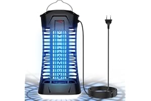 Loowoko Lampara Antimosquitos Exterior, Matamoscas Electrico Interior,4200V Mata Mosquitos Electrico Exterior, Atrapa Mosquitos, Lampara Mata Insectos