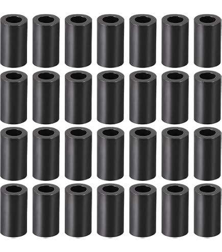 25 Distanziali/rondella in plastica, nero, foro 10,5 mm
