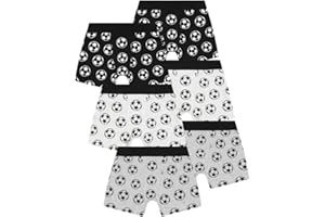 ThePyjamaFactory Boys 6 Pack Football Boxer Shorts Cotton Boxers Multipack Trunk Kids Underwear