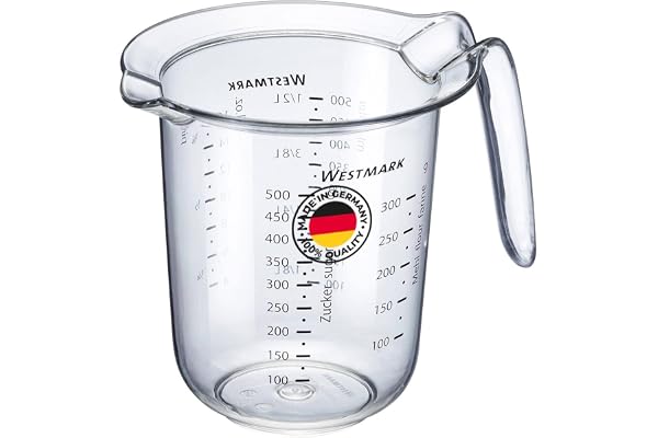Westmark Cruche/Pichet à Mesurer, Graduations multilingues et diverses unités de mesure, capacité : 0,5 l, plastique, transparent, 30642270, 0.5 l
