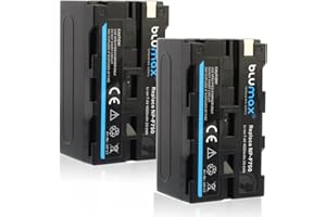 2X Blumax Akku kompatibel mit Sony NP-F750 / F550 / F970 / F960-4000mAh - auch für Diverse Blitzgeräte Videoleuchten Fieldmonitore