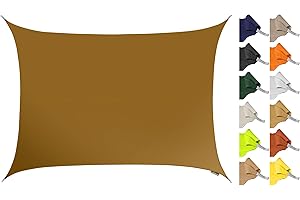 Kookaburra Sonnensegel Wasserabweisend 4,0m x 3,0m Rechteck 96.5% UV Schutz für Garten und Balkon (Mokka)