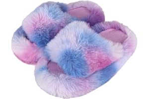 WUYISTAR Pantofole Bambina Pantofole con punta aperta in memory foam per Ragazze Scarpe Inverno per Bambini da casa calde in peluche