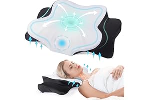 DONAMA Orthopädisches Kissen Ergonomisches Nackenstützkissen aus Memory Foam & Nackenkissen für optimale Unterstützung Kopfkissen für Seiten Rücken & Bauchschläfer(63x38x14CM)