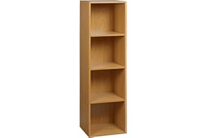URBNLIVING URBN Living® 1, 2, 3, 4 Etagen Holzregal Bücherregal Aufbewahrung Holz Regal, Buche, 4 Ablagefächer