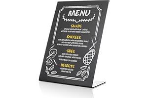 IRICUS Mini letrero de pizarra de mesa de A5 pulgadas, soporte de pizarra para mesa de boda, letreros de pizarra de mesa para mesas con soporte, tarjetas de lugar de evento, letreros de pizarra