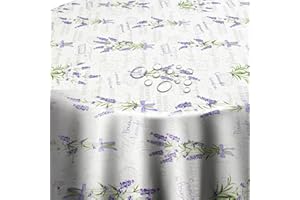 ‎DECOHOMETEXTIL HEIMTEXTILMANUFAKTUR Wachstuchtischdecke Wachstuch Tischdecke Gartentischdecke Rund Oval Lavendel Provence Oval 130 x 180 cm abwaschbare Wachstischdecke