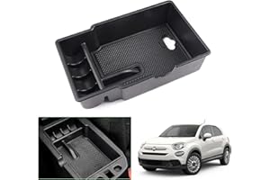GAFAT Compatibile con Fiat 500X 2015-2024 2025 Contenitore per Console Centrale, 500X 2023 Organizer per Braccioli, Vassoio Portaoggetti, Accessori 500X (Nero)