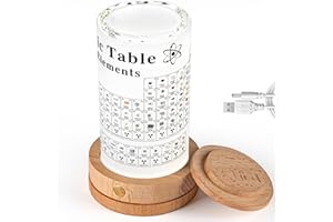 Jeebel Tabla Periódica de Elementos Reales, Tabla Periódico ​de Acrílico de LED Lámpara Mesa con Muestras de Elementos Reales para Maestros Estudiante Niño para Enseñanza/Exhibición Elementos Químicos