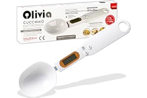 IPEA Cucchiaio Bilancia Digitale per Misurare Peso Alimenti in Cucina - Precisione da 1g a 500g - Bilancia Elettronica con Display - Dosatore per Pesare e Dosare Quantità Piccole di Cibo
