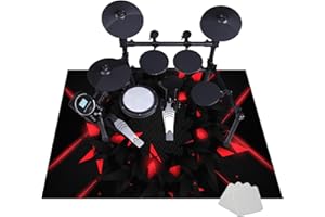 JAEVKWZY 130 x 100 cm Alfombra Bateria Electronica - Alfombras de Batería - Alfombra para Bateria Acustica - Alfombra de Tambor - Alfombrilla Insonorizada para Caja De Bombo y otros Instrumentos Musicales