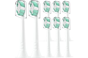 BISWITIF Elektryczne szczoteczki do zębów, kompatybilne z Philips Sonicare, dla rodziny, 8 sztuk, białe