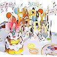 Birthday Card, Musical Birthday Cards with Light 3D Pop up Birthday Cards and Play Happy Birthday Music Blow Out LED Light and Cheers 'Happy Birthday'Birthday Gift Cards Funny Cards for Women Men Kids