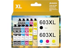 ANKINK Cartucho de Tinta Compatible Reemplazo de Epson 603XL 603 XL para WF-2810DWF WF-2830DWF WF-2835DWF WF-2850DWF WF-2870 XP-2100 XP-2105 XP-2150 XP-3100 XP-4150 Negro Tricolor, Paquete de 10