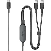 Anker USB C - USB C Kablosu, 140W Maksimum 2'si 1 Arada USB C Kablosu 1.2m, USB 2.0, &Ouml;rg&uuml;l&uuml; Tasarım, Siyah - A8895