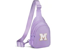 I IHAYNER Small Personalized Initial Sling Bag for Girls & Women Cute Monogram Crossbody Bag Purse Fanny Packs Gift Purple-M