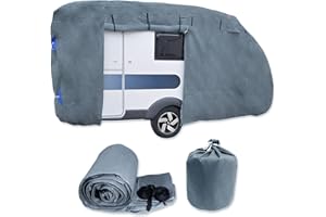 ‎NATIV NATIV Schutzhülle für Wohnwagen | UV-resistente Abdeckplane für ihren Camper | universelle Passform | Polyamid | Dach wasserdicht, Seitenteile wasserabweisend | grau | 550 x 250 x 220 cm