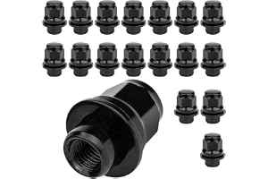 GAsupply 20 x Svarta Hjulmuttrar Platt Krage M12x1,5x37 I Kompatibla med Toyota, Citroen, Mitsubishi, Peugeot