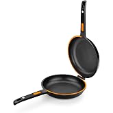 BRA Efficient Duo | Double Potato Omelette Pan 26 cm | 26 cm Diameter, Cast Aluminum, Triple Layer Non-Stick, 100% PFOA Free,