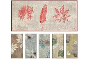 OLIVO TAPPETI OLIVO.shop SPRINT PLANT Tappeto moderno cucina, Tappeto cucina antiscivolo lavabile, Tappeto cucina foglie, Passatoia cucina antiscivolo, vari colori e misure. (Rosso, 50x110 cm)